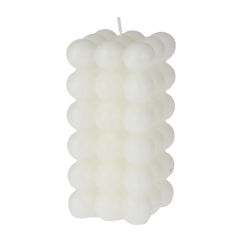 Vela Diseño de Bolas 12x6cm Blanca