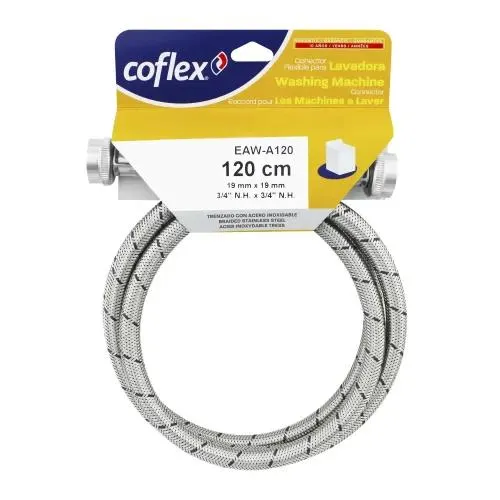 MANGUERA LAV INOX 1.2MT 3/4X3/4 COFLEX