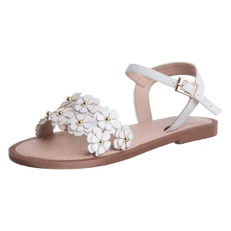 Sandalias con diseño de flores para niña