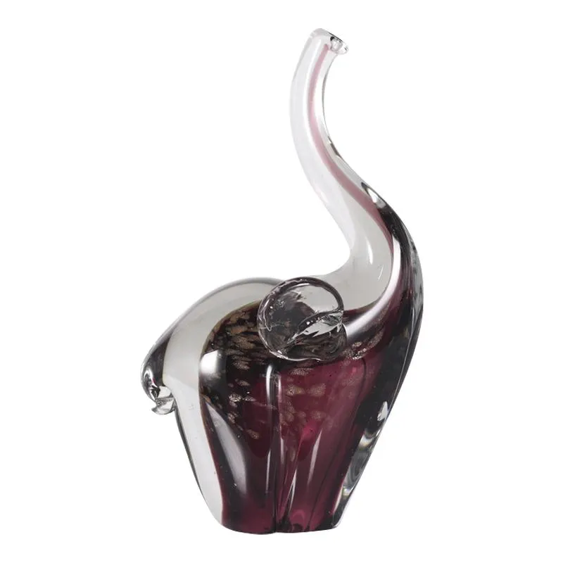 Adorno Elefante de Vidrio Vino 11x8.5x20cm