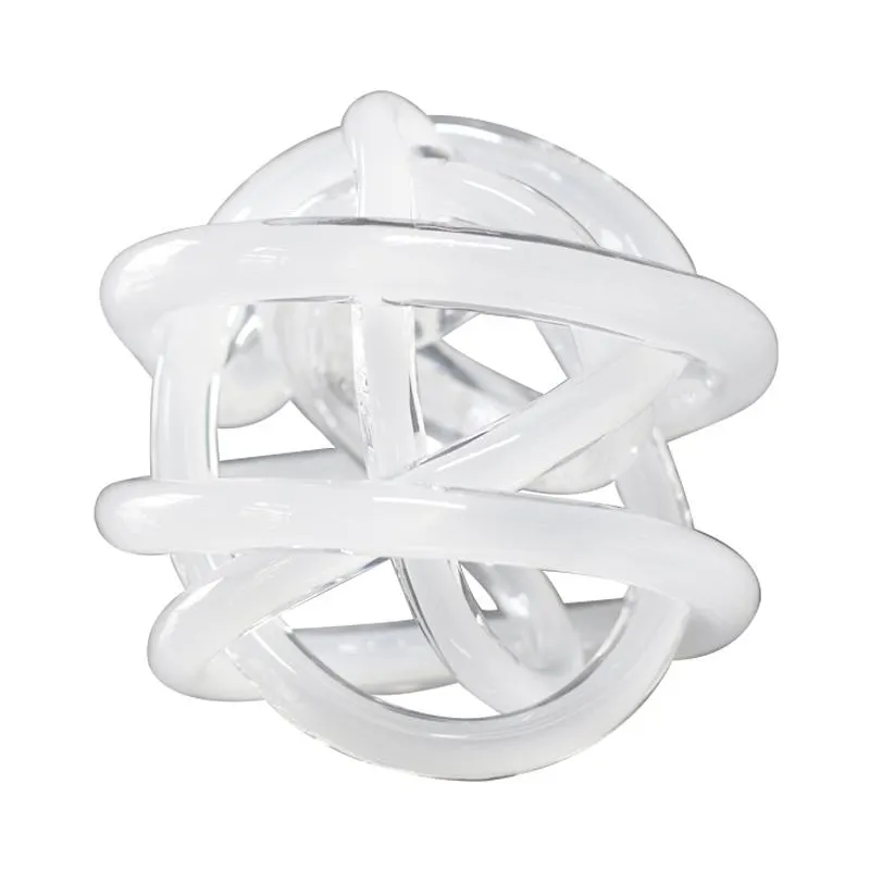 Adorno Nudo de Vidrio Blanco 12cm