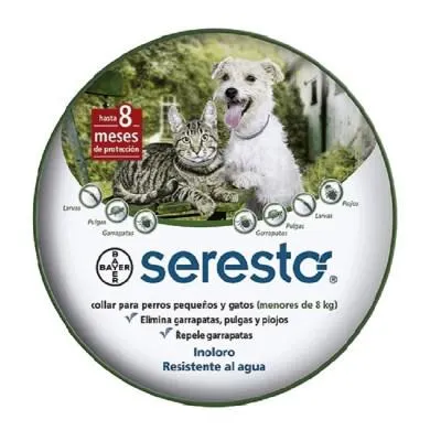 COLLAR SERESTO PERROS Y GATOS PEQUEÑO HASTA 8 KG