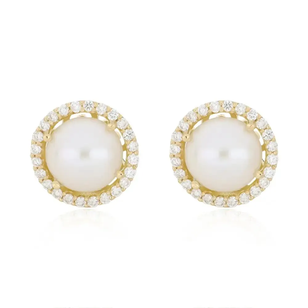 ARETES RESPLANDOR PERLAS BLANCAS