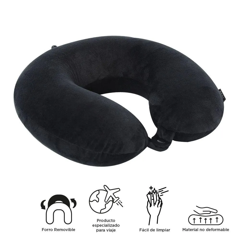 Almohada de Viaje Pylot con Memory Foam - Negro