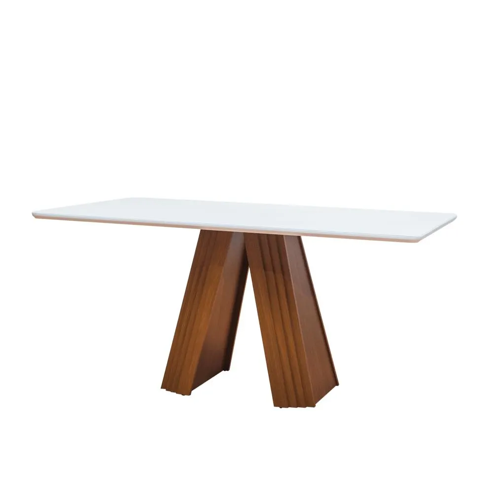 Mesa de Comedor Rectangular Fernanda| Bi Color Off White /Roble Claro