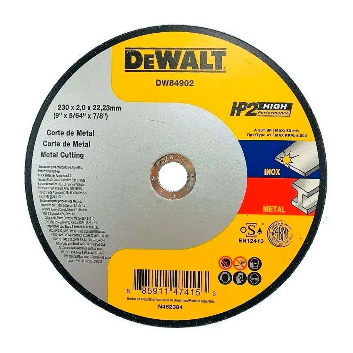 Disco de corte de metal - DEWALT
