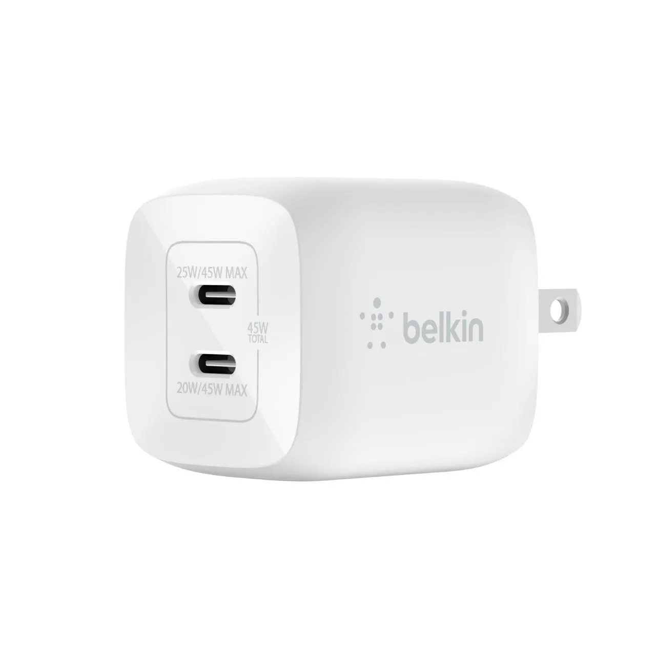 Cargador Belkin BoostCharge Pro Dual USB-C GaN con PPS 45W