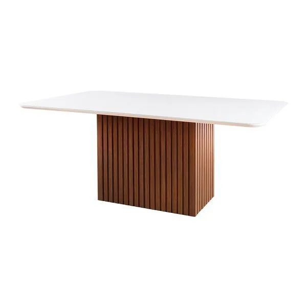 Mesa de Comedor Rectangular Canes |Bi Color Freijo/ Blanco Antiguo