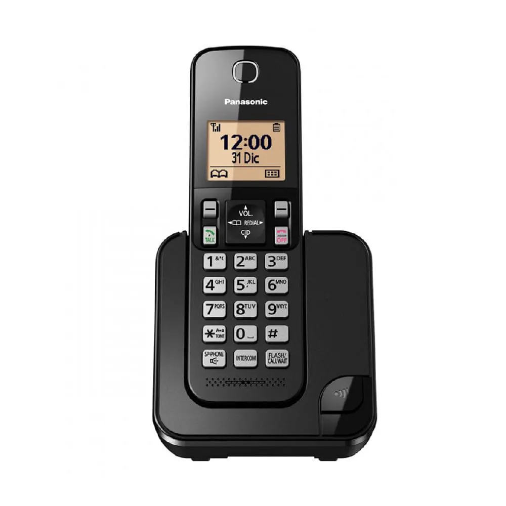 Teléfono Inalámbrico Panasonic Kxtgc350Lab P8885 | Una Base Con Altavoz Color Negro