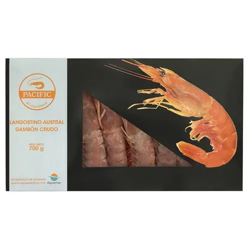 AQUAMAR Gambones (Langostinos australes) 21/28 crudos y ultracongelados, especiales para plancha AQUAMAR 700 g.