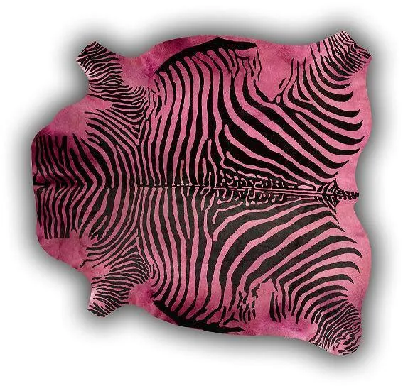 Alfombra Cebra piel entera impresa teñido Rosa