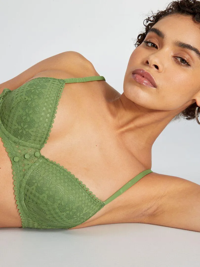Sujetador push-up de encaje - VERDE