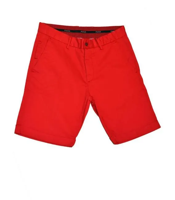 Bermudas Algodon Liso Rojo
