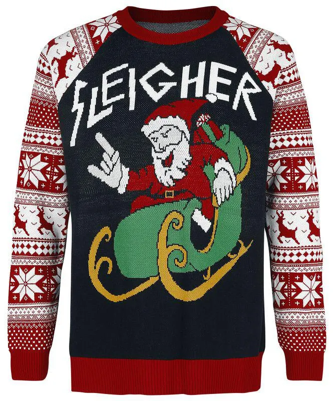 "Sleigher Santa" Christmas jumper multicolor de Jersey Navideño