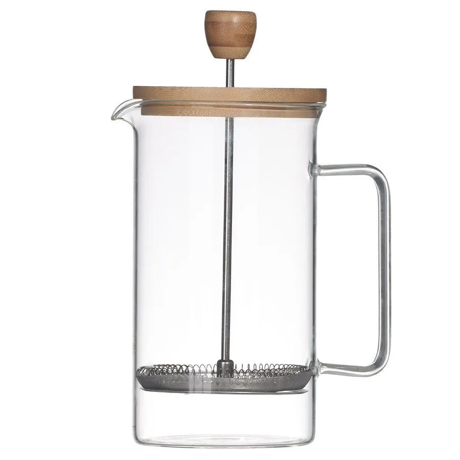 Cafetera émbolo borosilicato tapa bambú 1l Culinarium