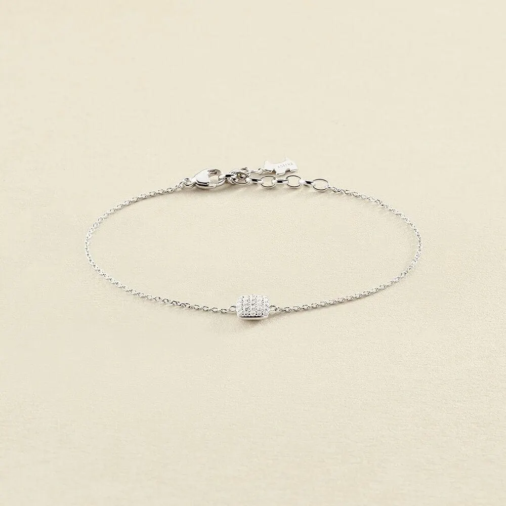 Pulsera de cadena GLORIA - Cristal / Plateado