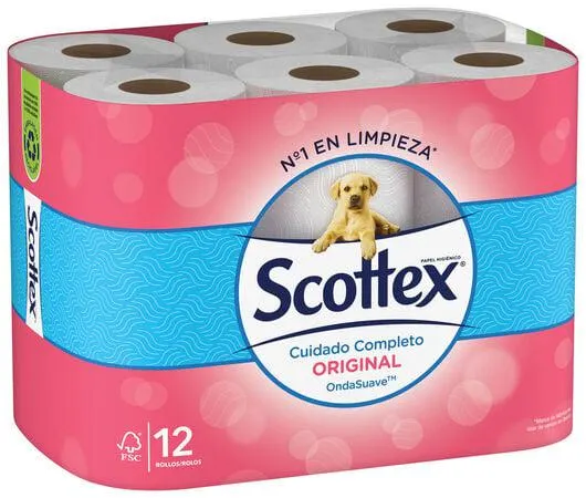 Papel higiénico Scottex 12 rollos original