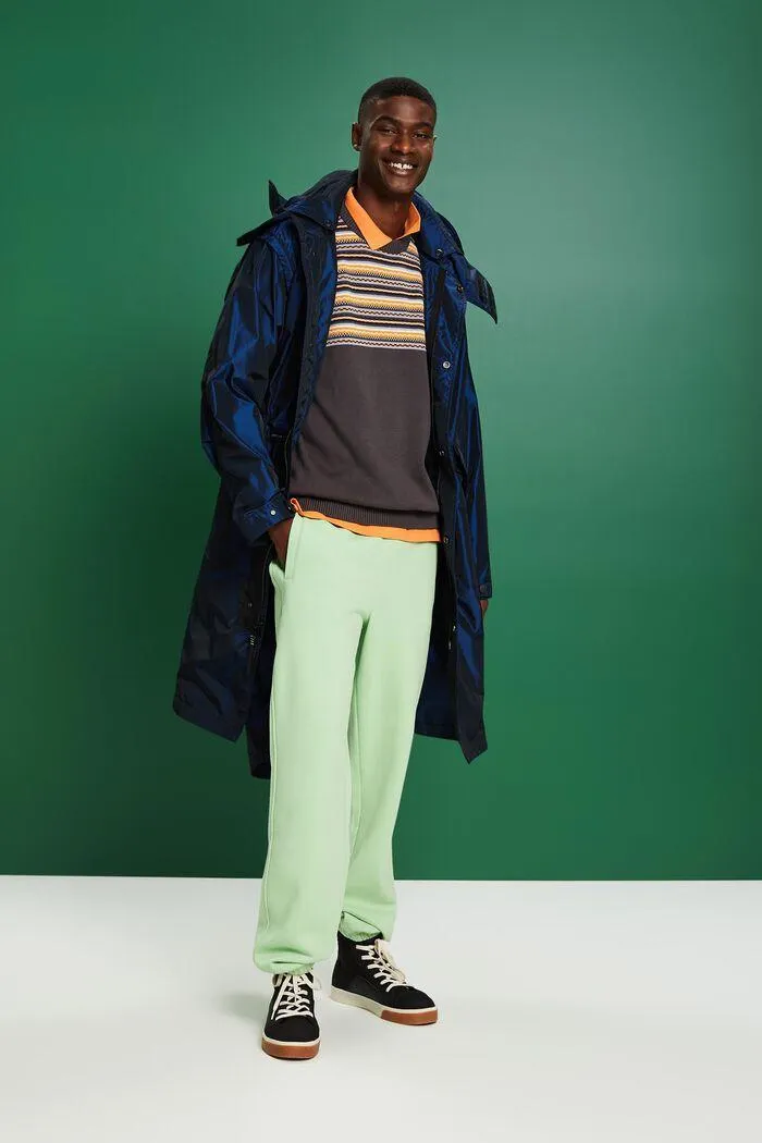 Jersey de algodón jacquard con cuello redondo