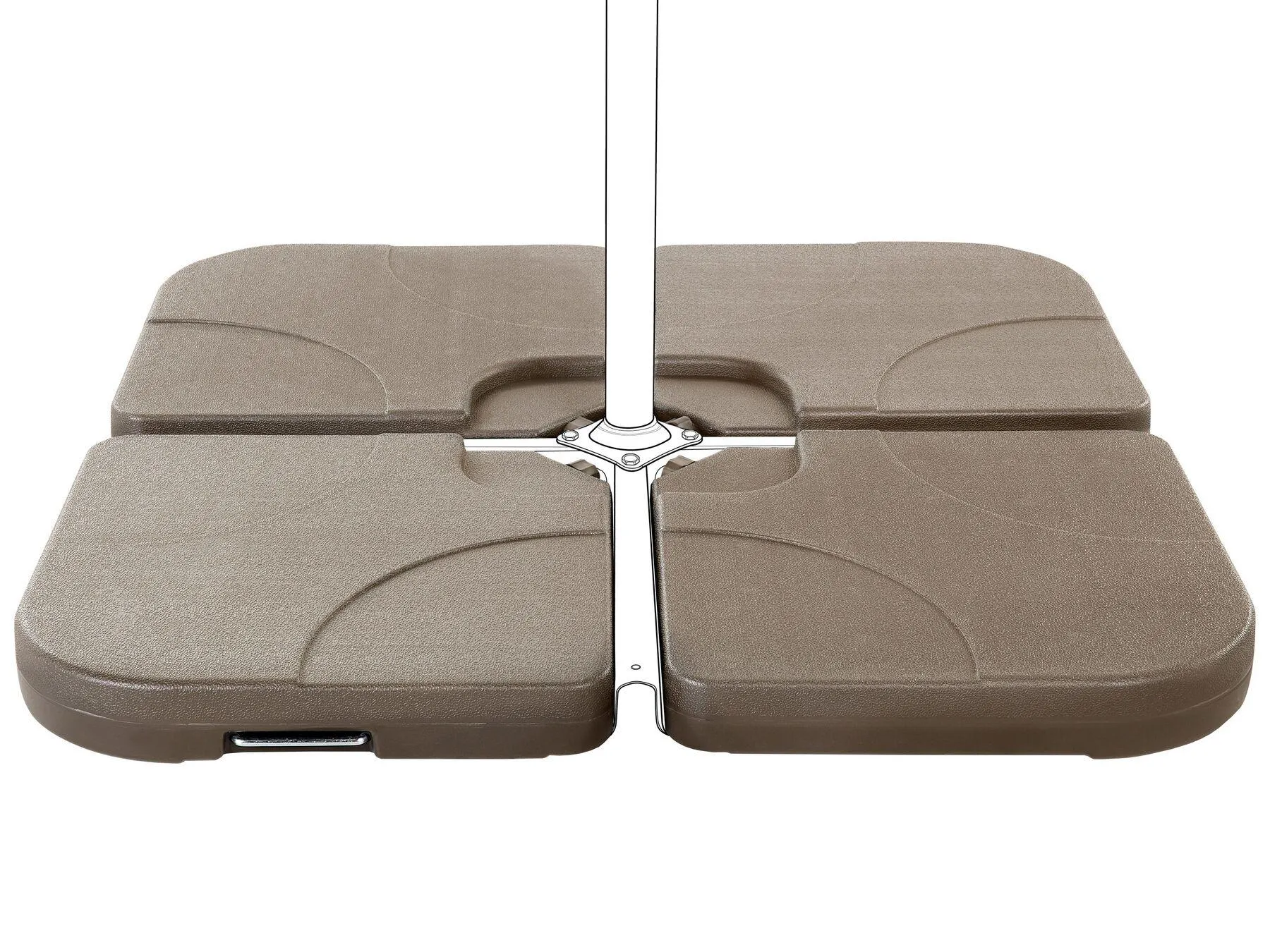 Base para sombrilla CARIA Gris pardo Cuadrada 9 kg