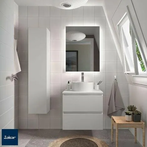 Mueble de baño Bequia 60 cm Blanco Mate con Lavabo sobre Encimera