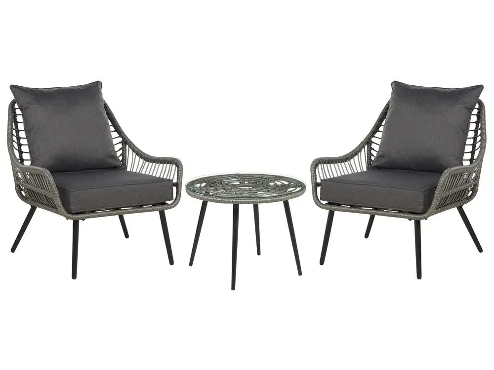 Conjunto de balcón con cojines LAURETO Gris