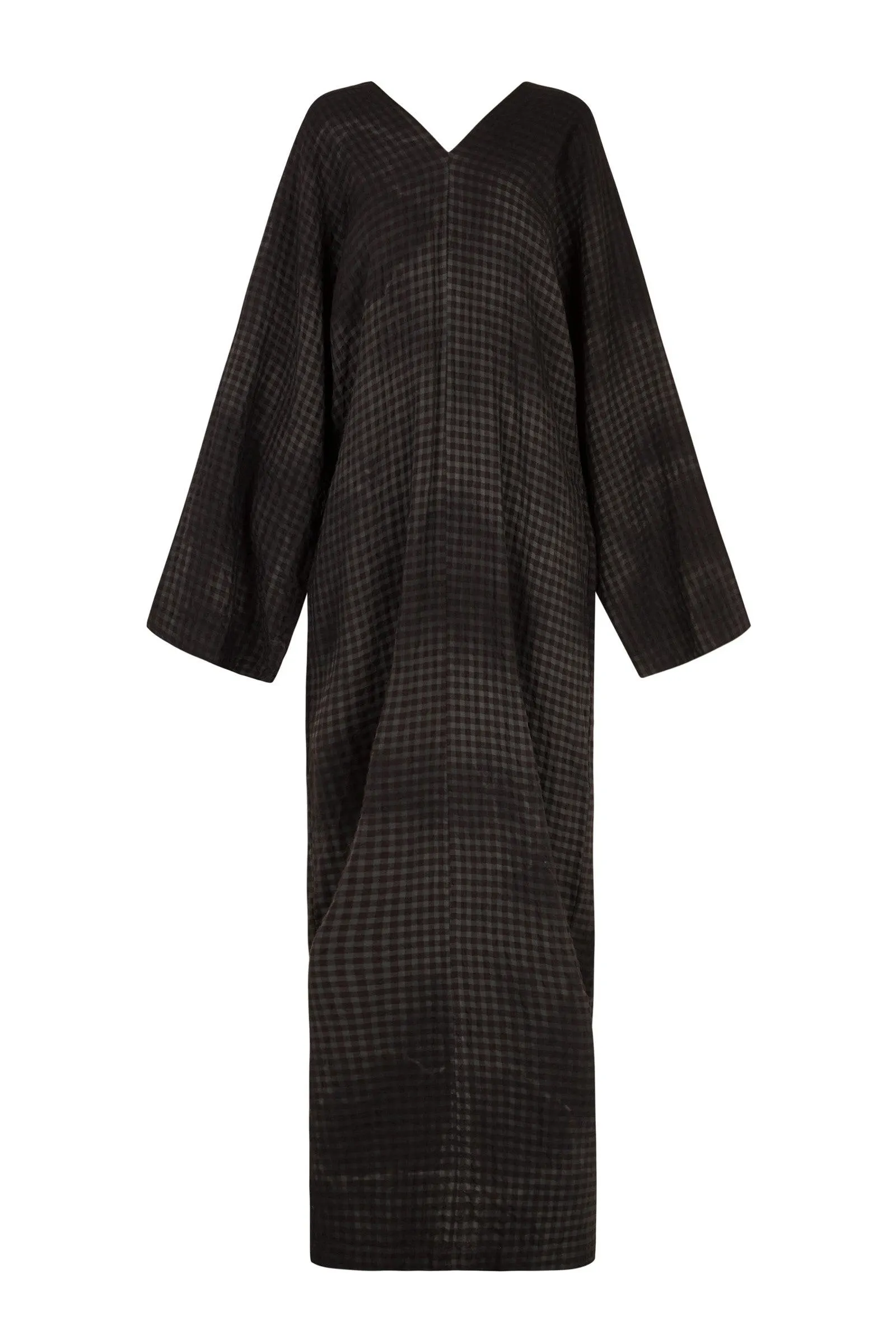 Freda, maltinto gray checkered dress
