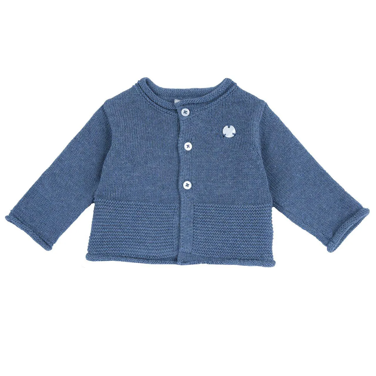 Rebeca de punto azul