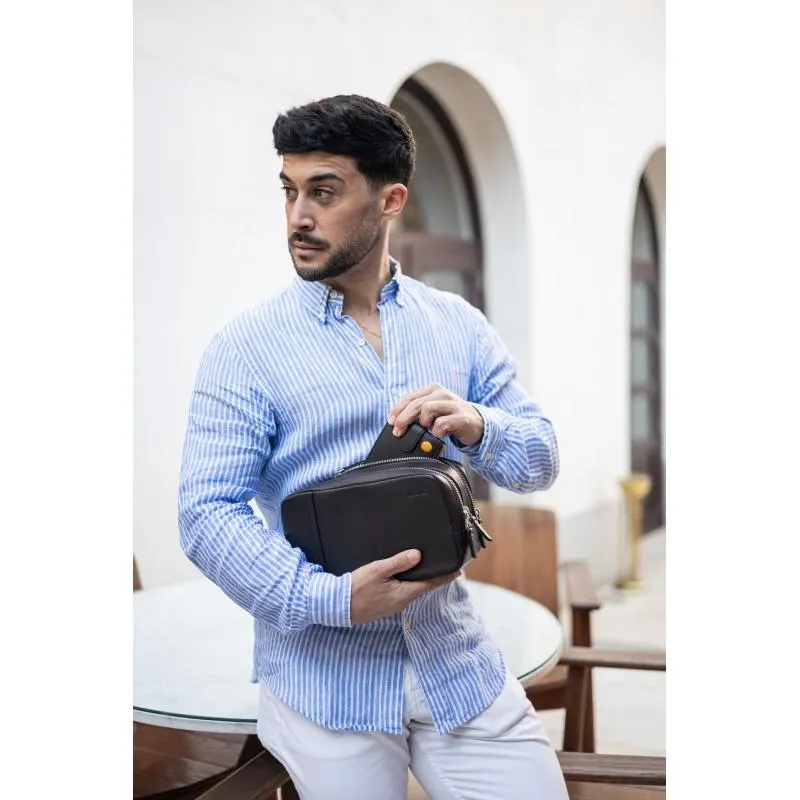 Cartera Billetera con Monedero Interior hombre en piel vacuno color marrón/mostaza Tribeca-El Potro