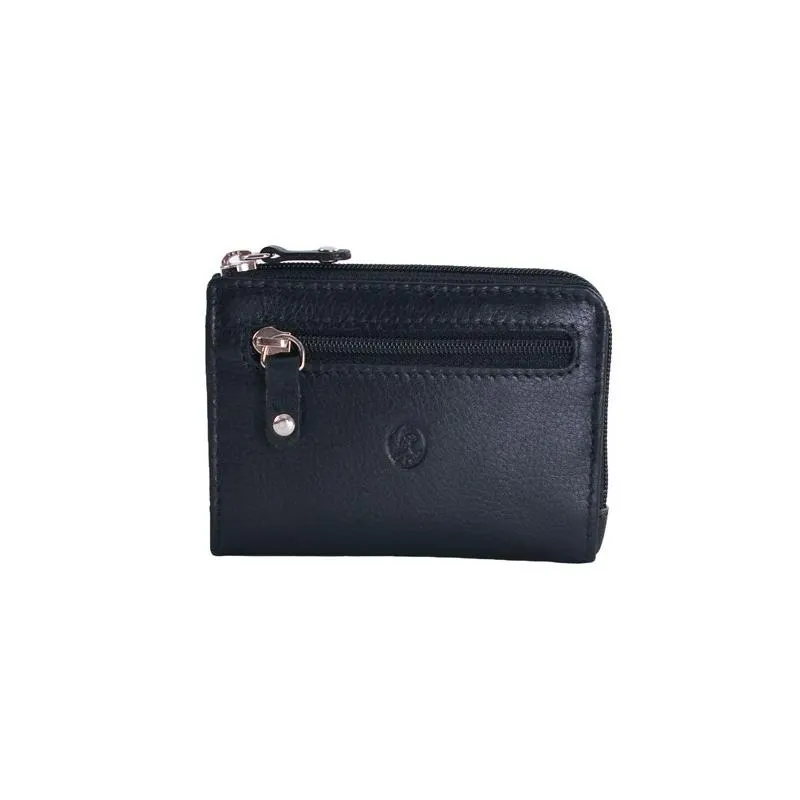 Monedero Llavero hombre en piel vacuno color negro - Box