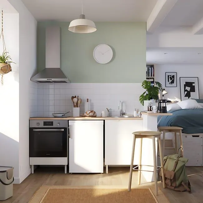 Cocina en kit Eleki blanca 2 módulos bajos L.180 x H.87 x P.58 cm