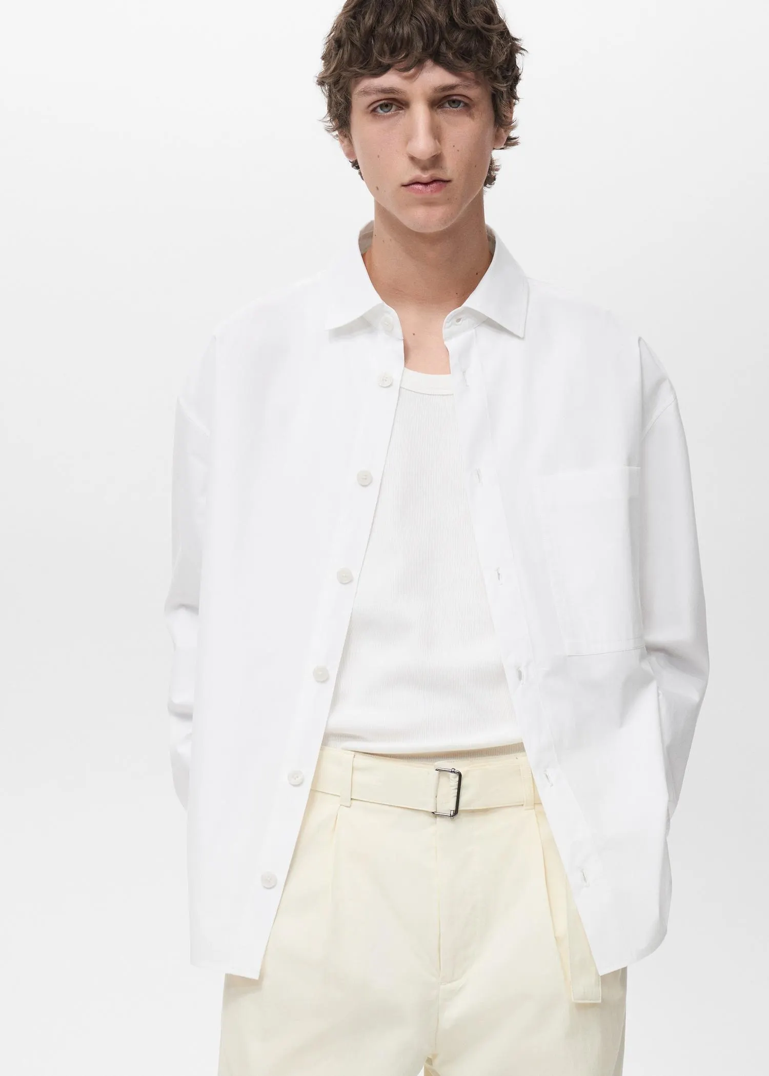 Camisa 100% algodón relaxed fit