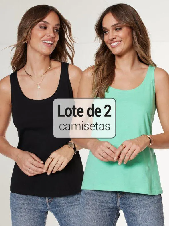 Lote 2 camisetas de tirantes anchos lisas