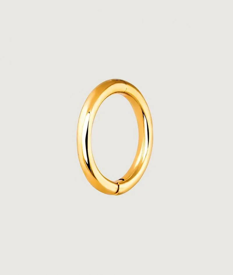 Pendiente de aro pequeño individual de oro amarillo de 9K