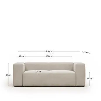 Sofá Blok 2 plazas beige 210 cm FSC Mix Credit