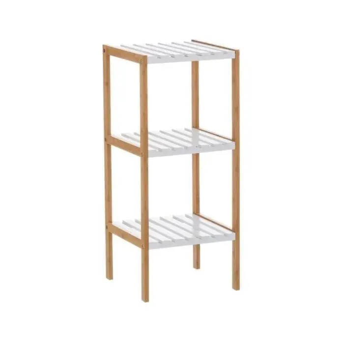 Estantería con 3 Baldas en color Blanco y Marrón