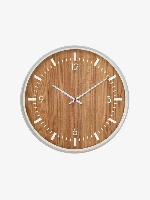 Reloj redondo efecto madera