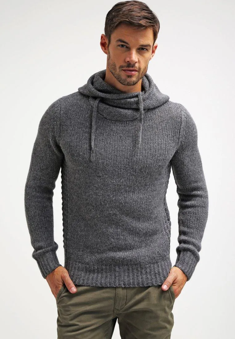 Jersey con capucha - dark grey melange