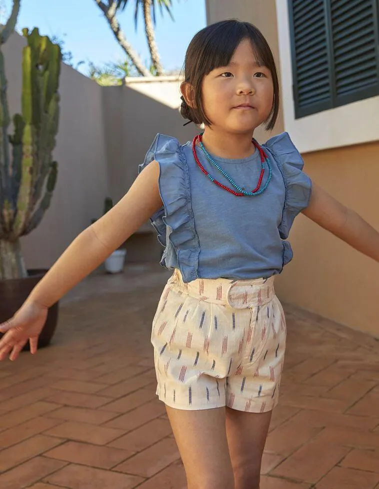 Pantalón corto ikat blanco