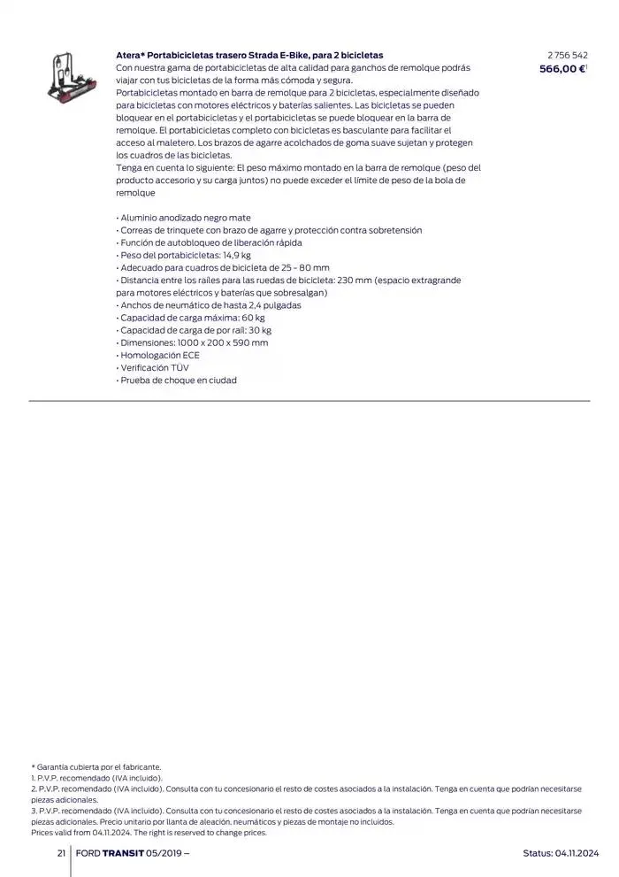 Catálogo de Ford de accesorios Transit Van 13 de noviembre al 13 de noviembre 2025 - Página 21