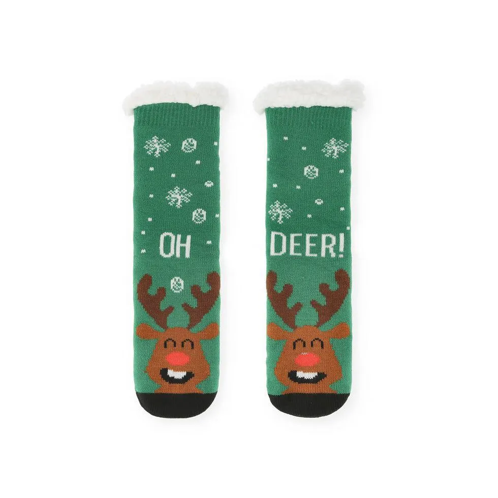 Calcetines gruesos navideños – Oh deer talla – L/XL