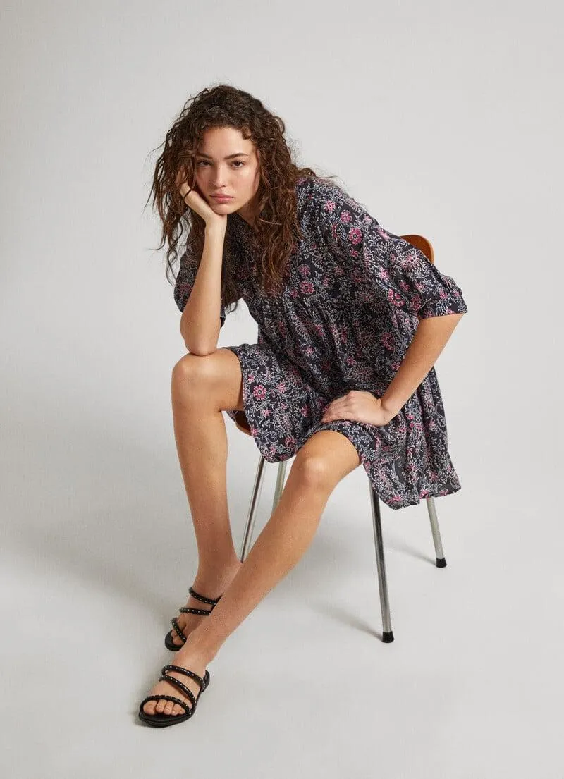 VESTIDO CORTO ESTAMPADO FLORAL