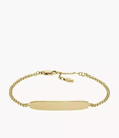 Pulsera con identificación Elliott de acero inoxidable en tono dorado
