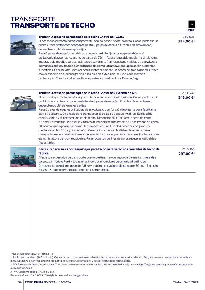 Catálogo de Ford de accesorios Ford Puma 13 de noviembre al 13 de noviembre 2025 - Página 4