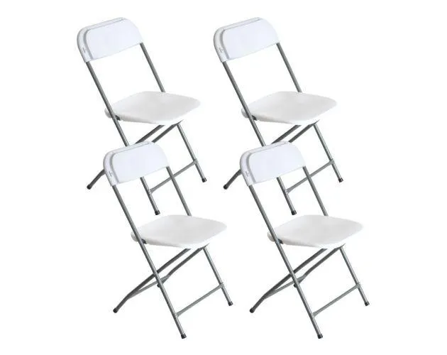 Pack 4 sillas plegables blancas 49x44.5x80.5cm 7house