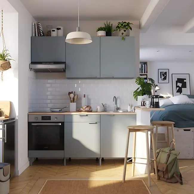 Cocina en kit Eleki gris 3 módulos altos + 3 bajos L.180 x H.217 x P.58 cm