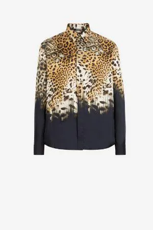 Camisa de seda con estampado Leopard