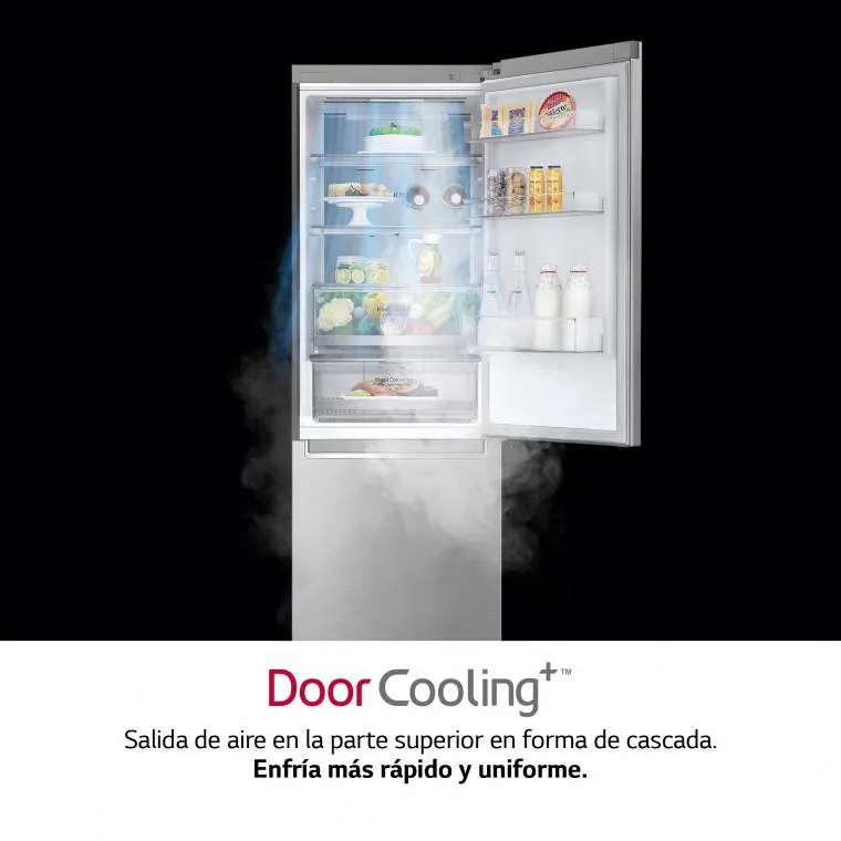 Outlet Frigorífico Combi LG 1,86m, Clasificación D, capacidad de 374l, Acero antihuellas, serie 700