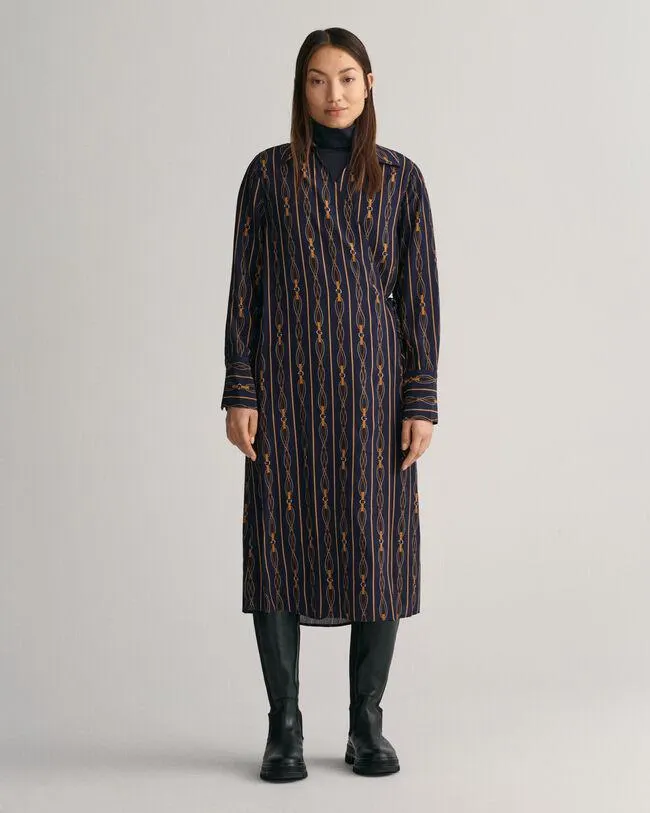 Vestido cruzado de rayas Regular Fit Rope