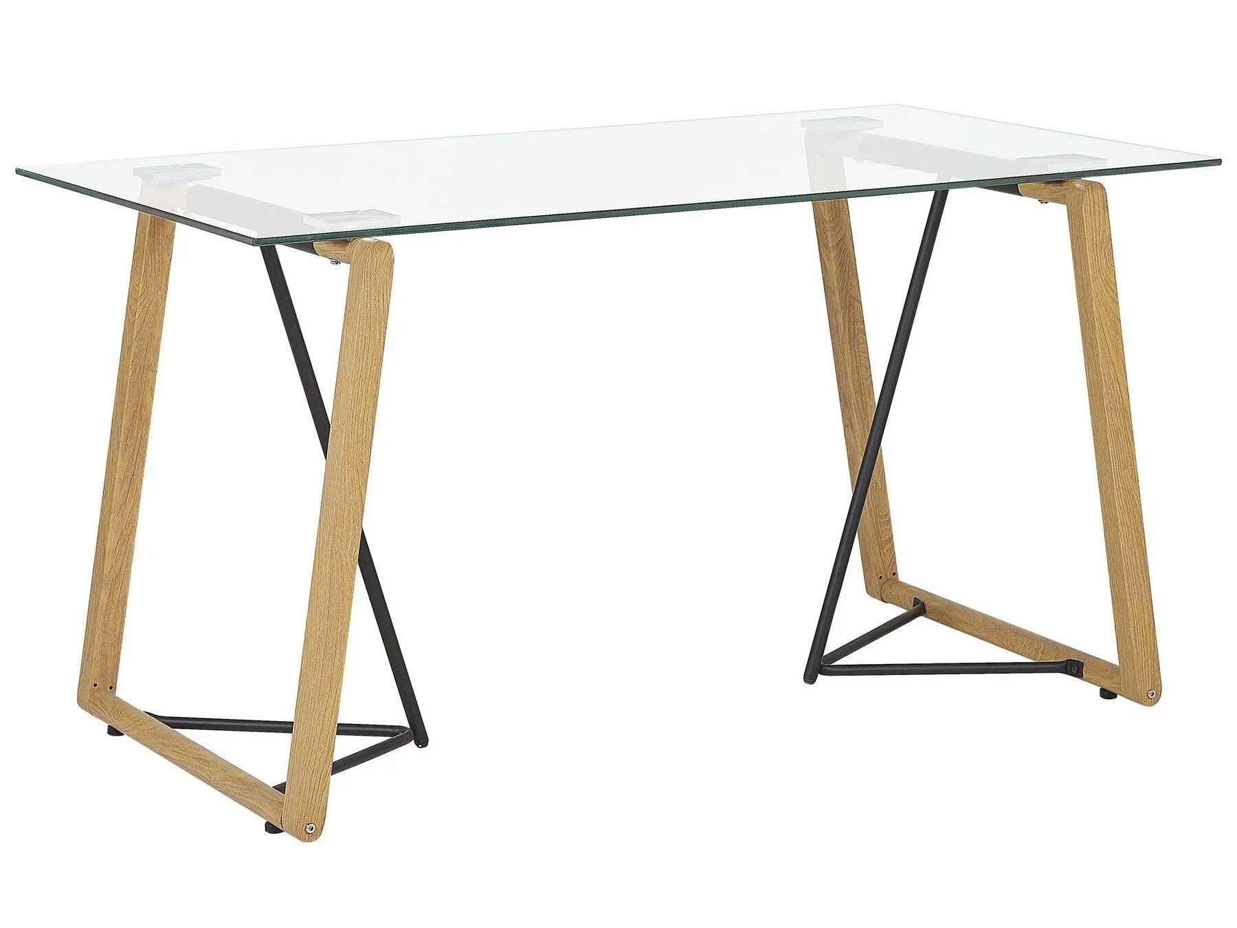 Mesa de comedor TACOMA Marrón claro 140 cm 80 cm Vidrio templado