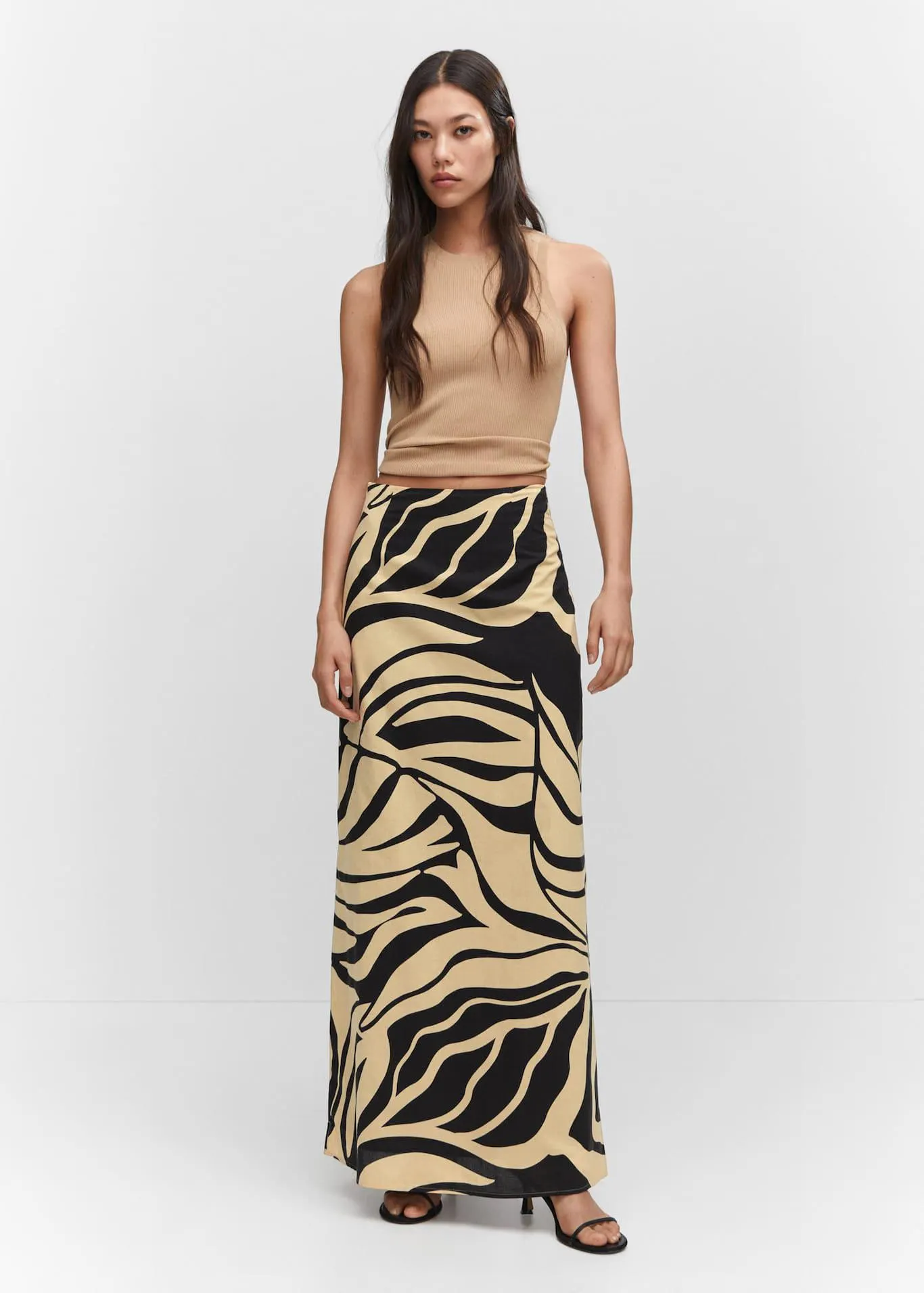 Jupe longue imprimée fendue